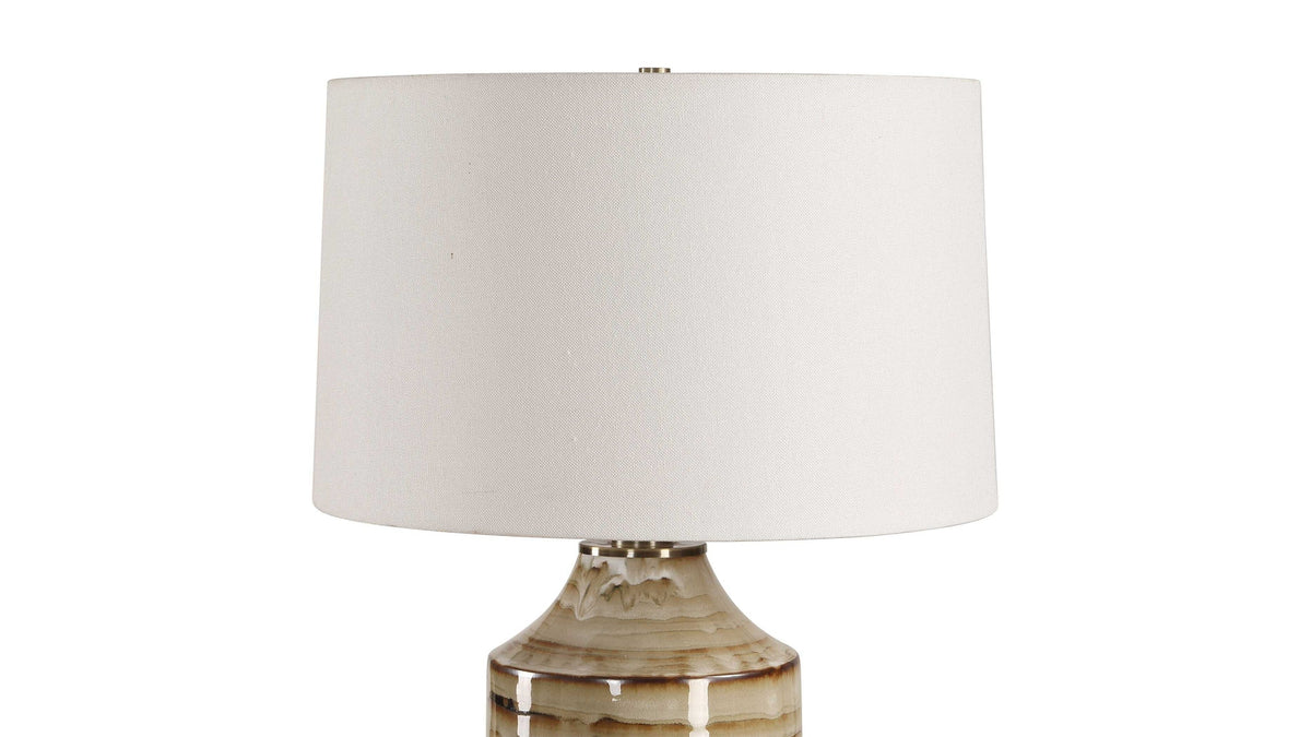 Schneider - Glazed Table Lamp - Brown / Beige