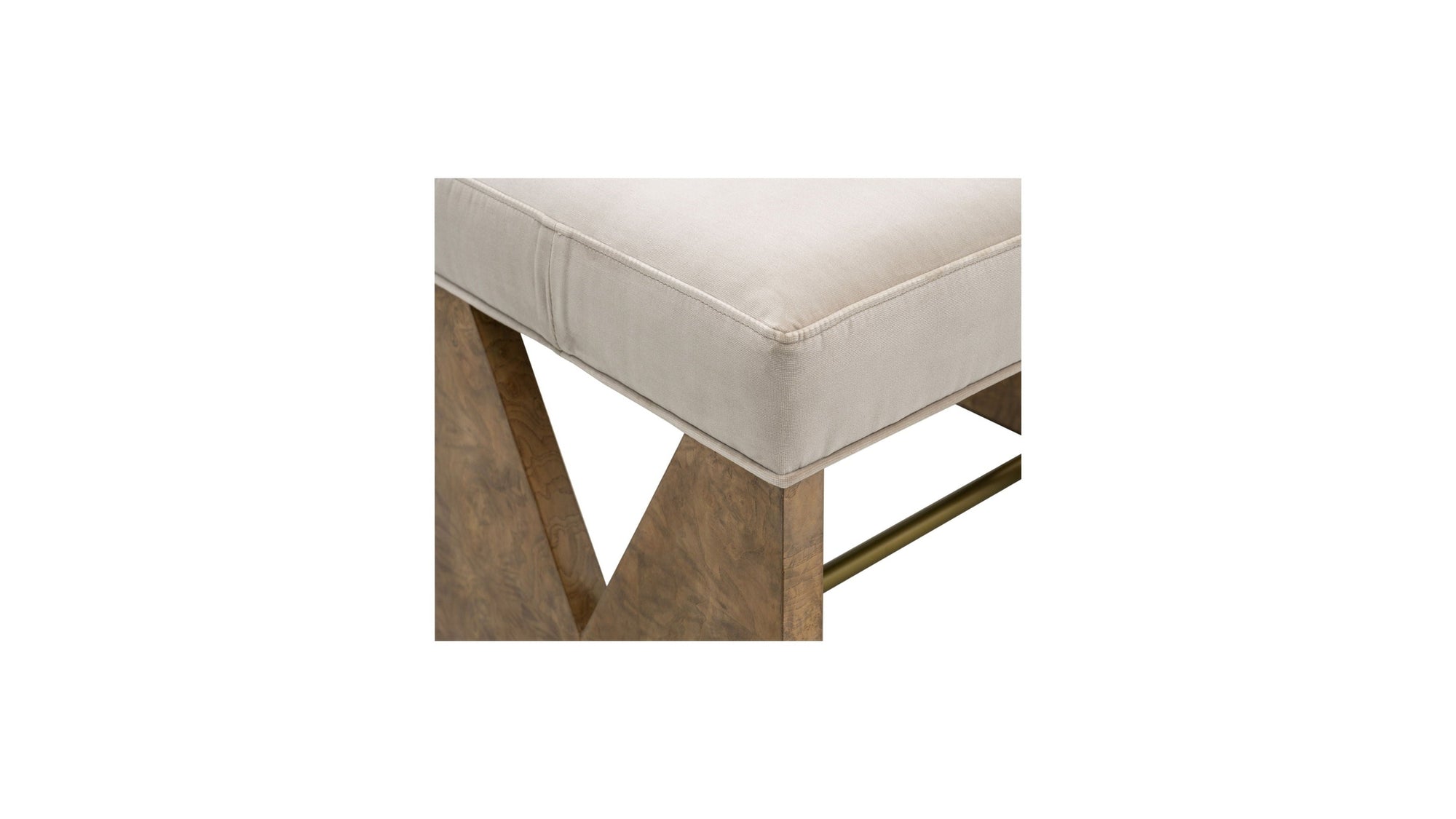 Laurent - Accent Stool - Brown Ash Burl / Gray