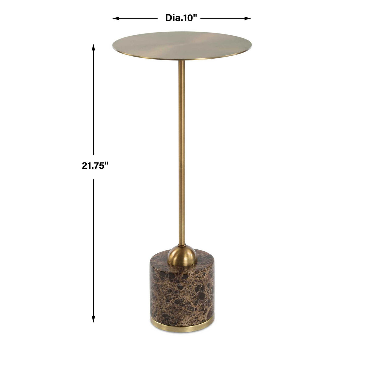 Verlin - Brass Drink Table - Black