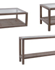 Calum - Cocktail Table - Driftwood Gray / Cane / Brushed Nickel
