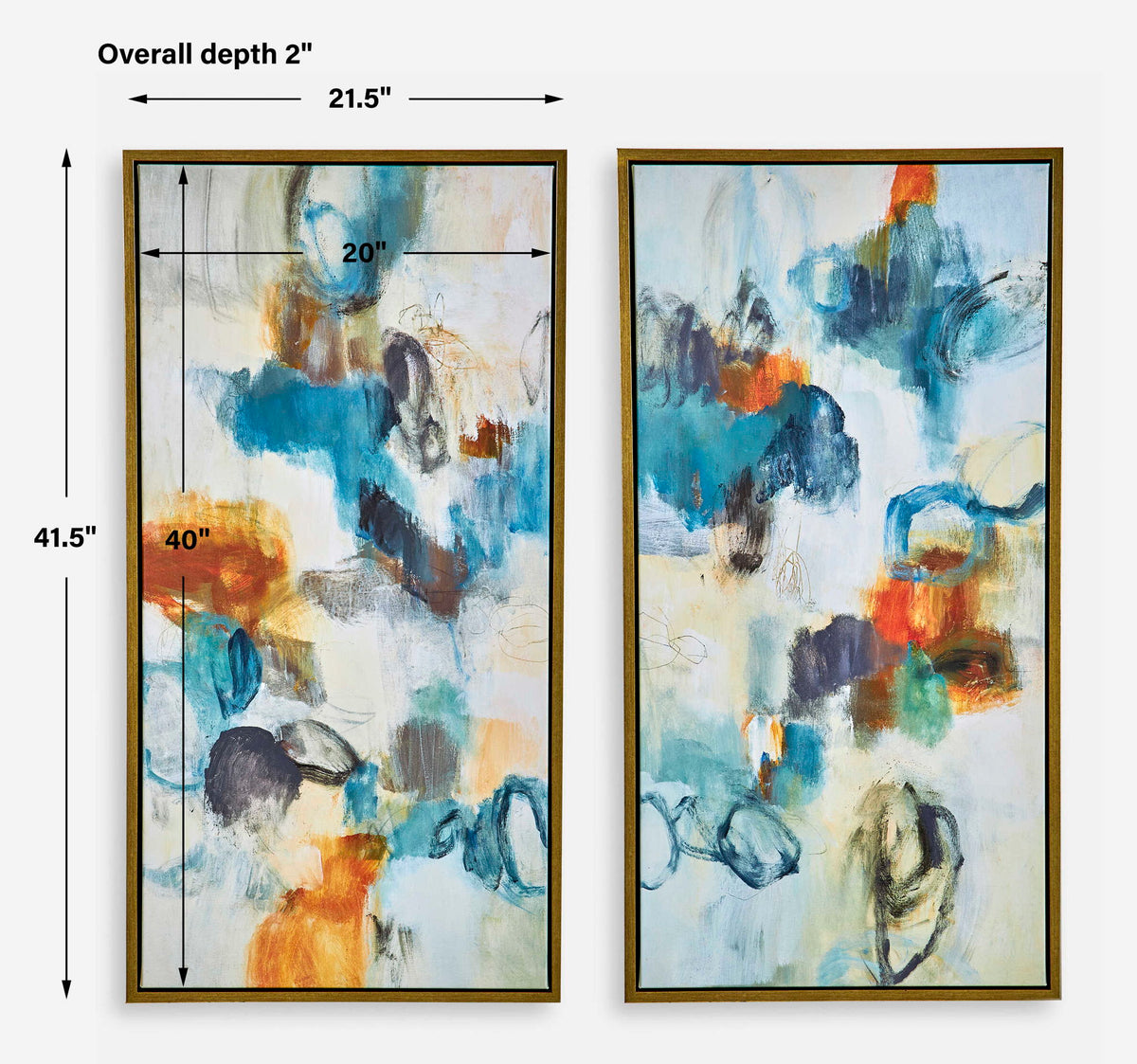 Casual Moments - Framed Abstract Art (Set of 2) - Blue