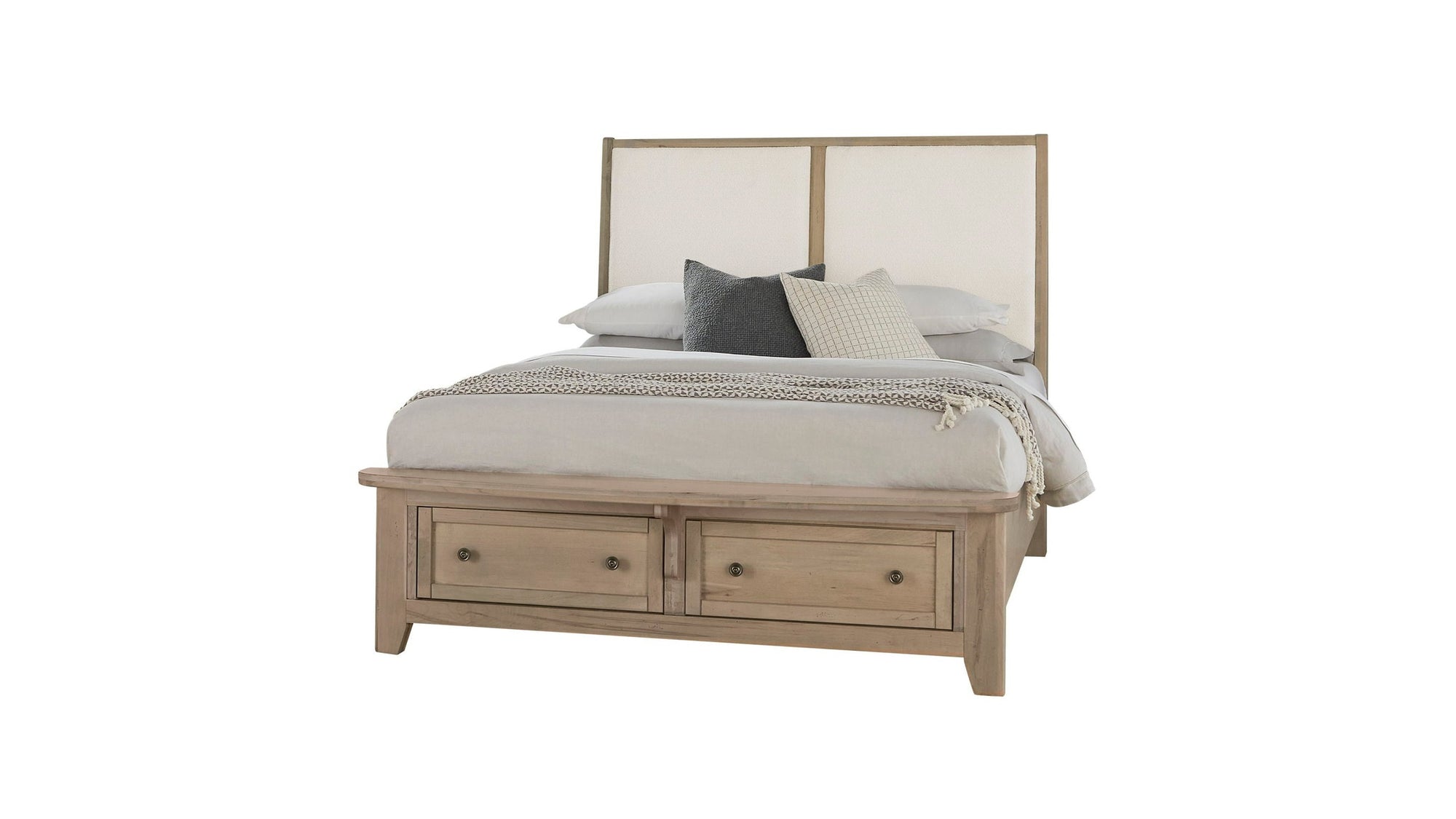 Woodbridge - Storage Upolstered Bed - Light Brown Wood