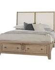 Woodbridge - Storage Upolstered Bed - Light Brown Wood