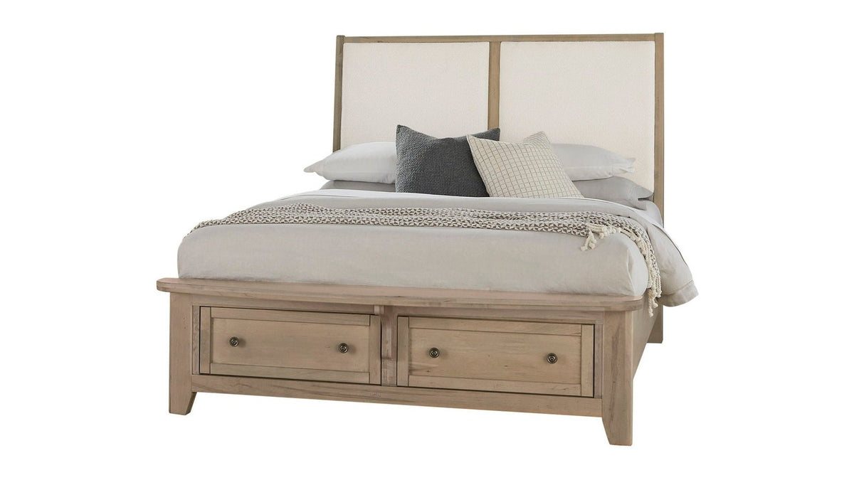 Woodbridge - Storage Upolstered Bed - Light Brown Wood
