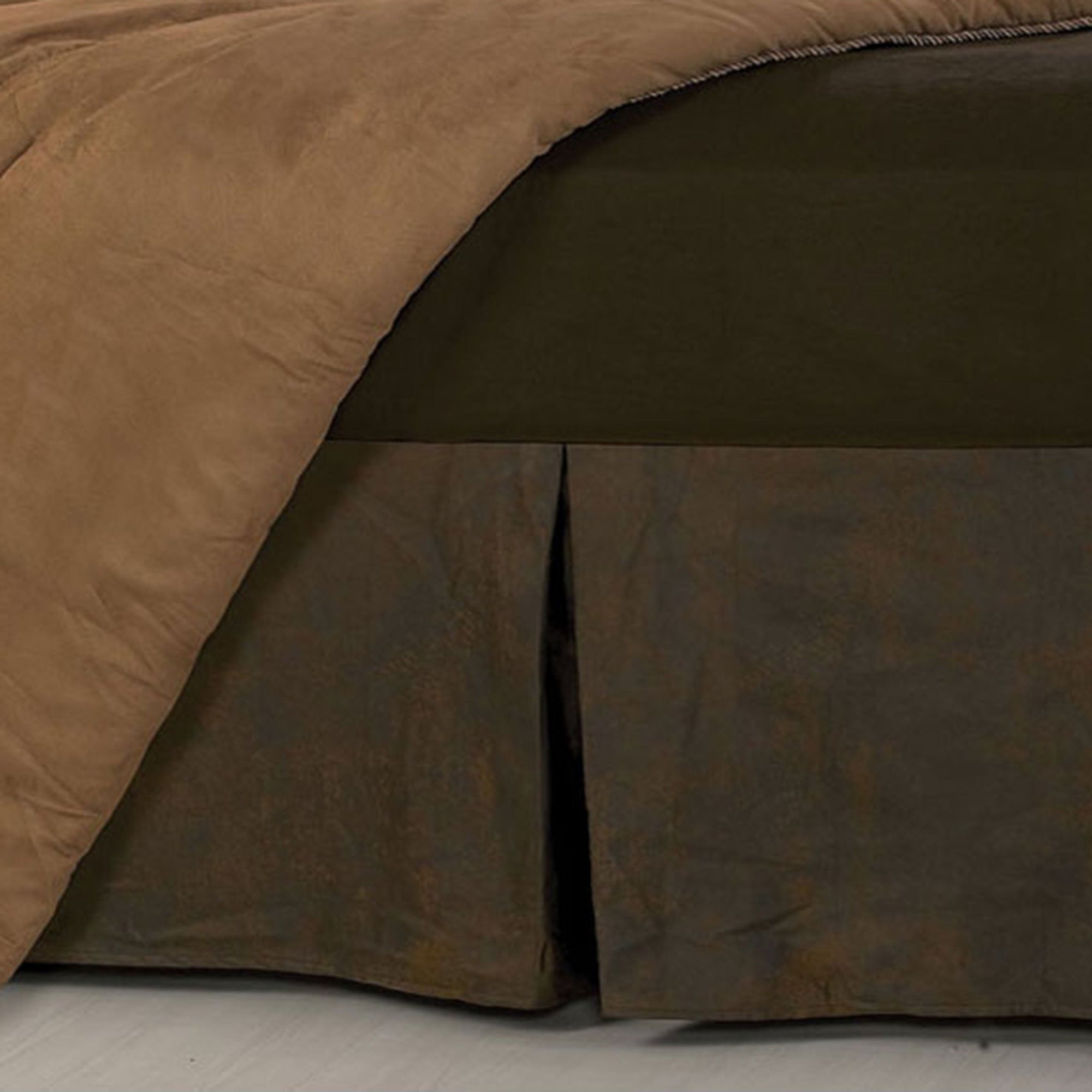 Choc Faux Leather - King Bed Skirt - Chocolate Brown
