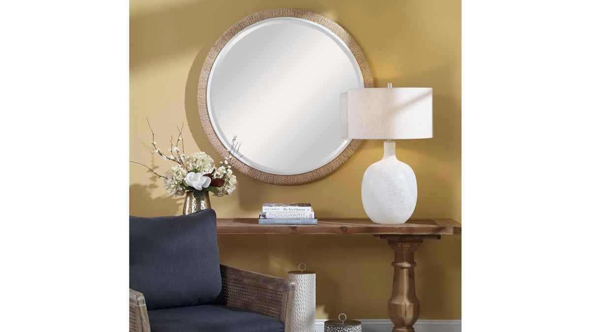 Carbet - Round Rope Mirror - Light Brown