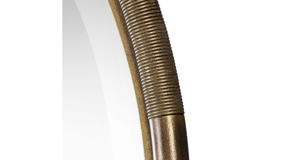 Finnick - Iron Coil Round Mirror - Gold