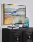 Folded Hills - Framed Landscape Art - Yellow