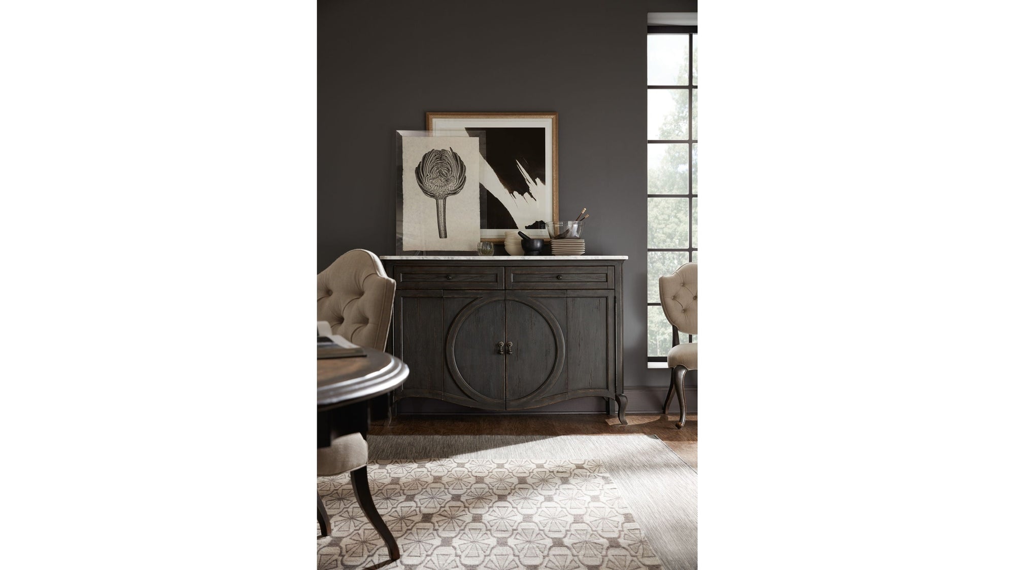 Melange - Arabella 4-Door Two-Drawer Credenza - Dark Gray