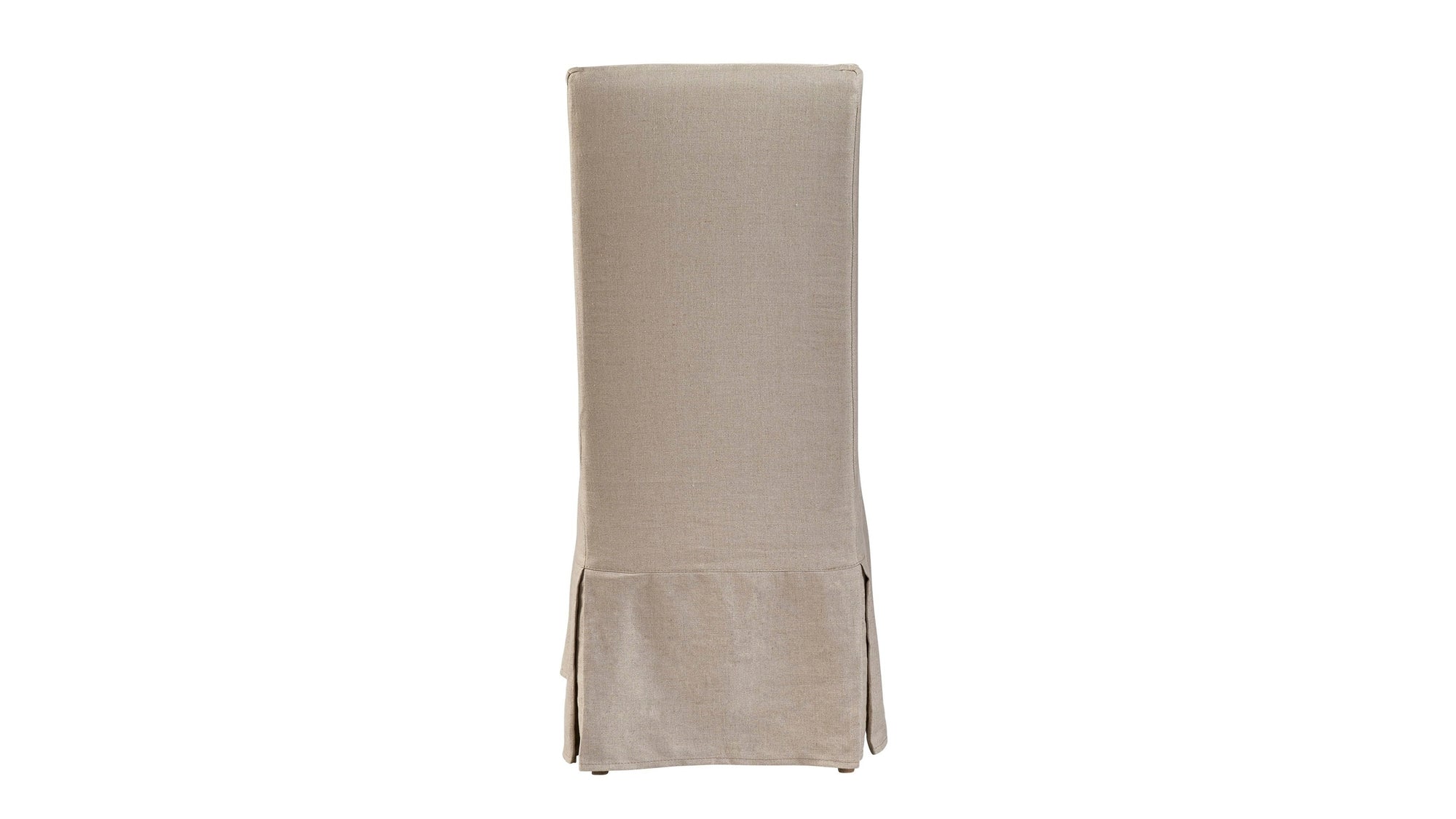 Linen Floor Length Slip Covered Parsons Chair Set of 2 - Beige