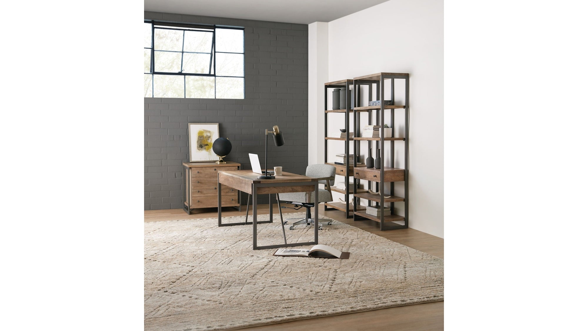 4-Shelves 1-Drawer Bookcase - Light Brown