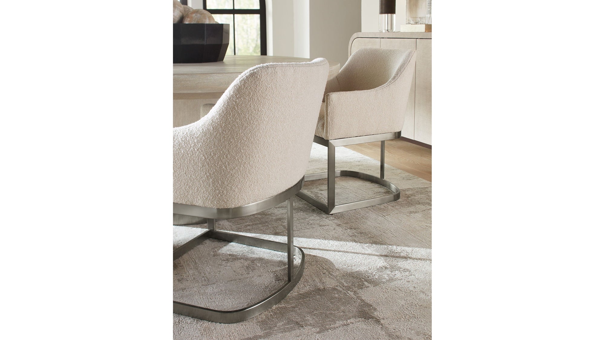 Modern Mood - Upholstered Arm Chair With Metal Base - Beige