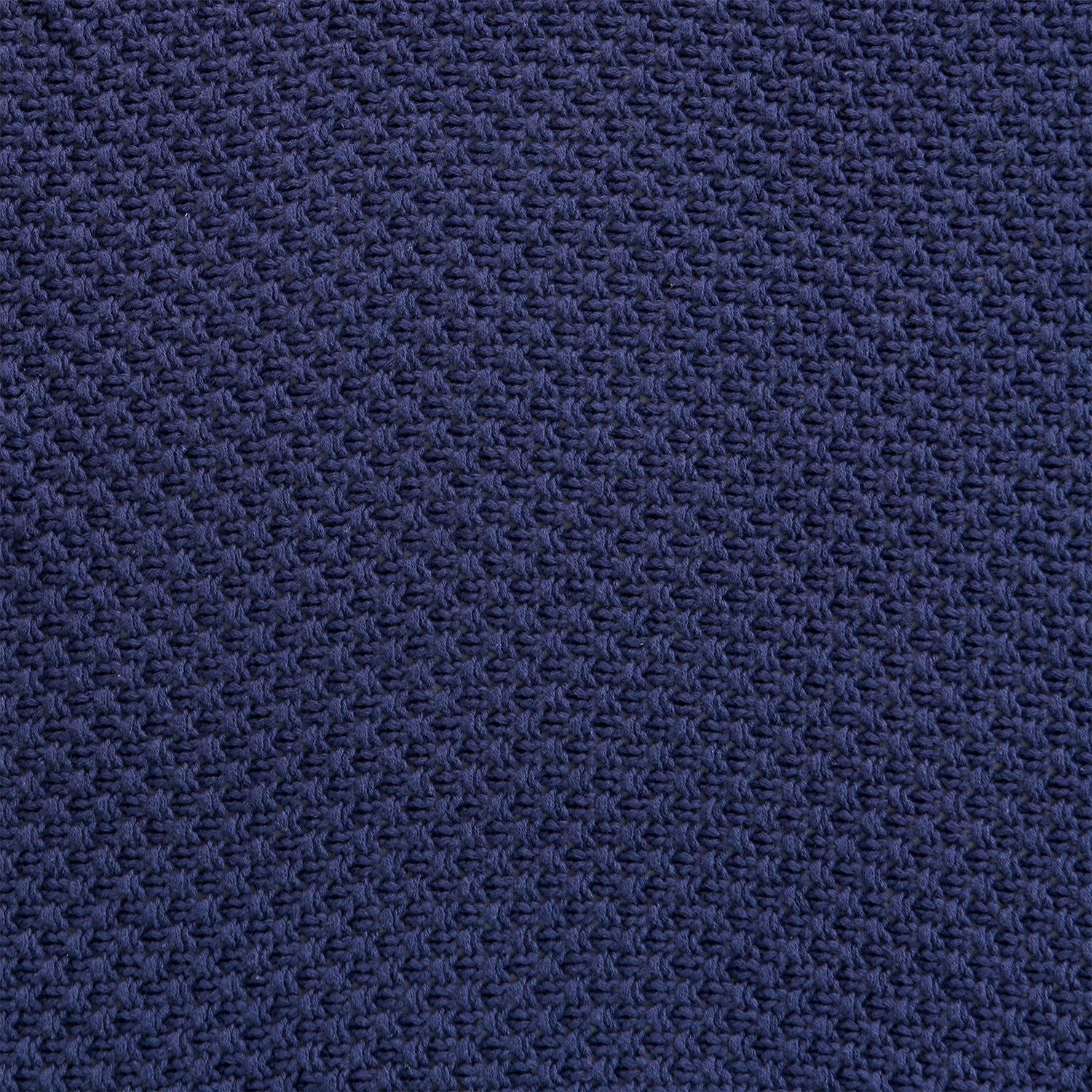 Cotton Knit - Throw Blanket - Navy