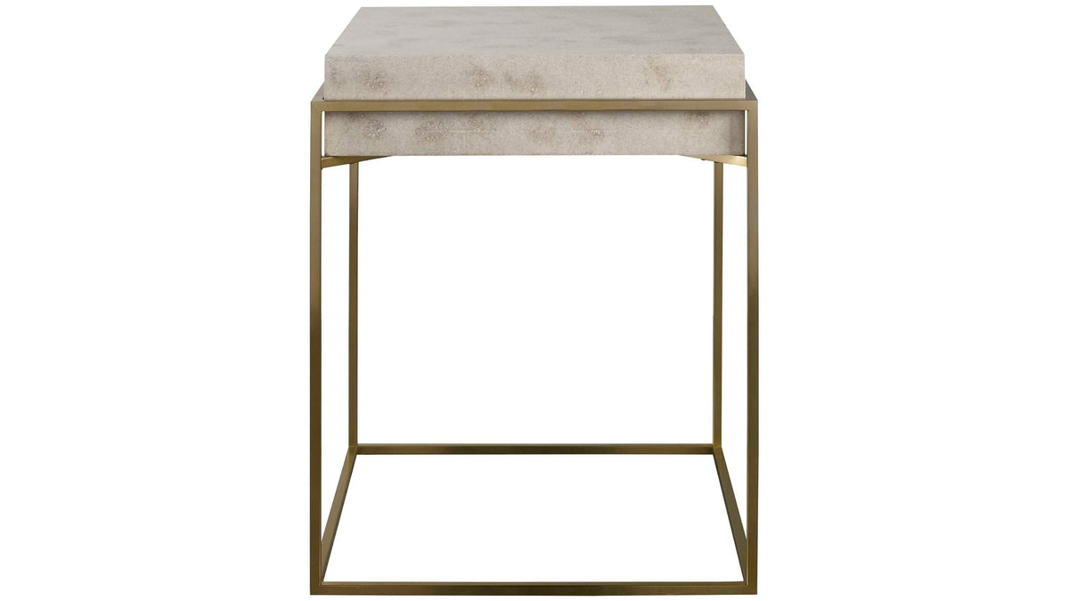 Inda - Modern Accent Table - Beige &amp; Gold