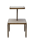 Antony - Side Table - White / Bronze