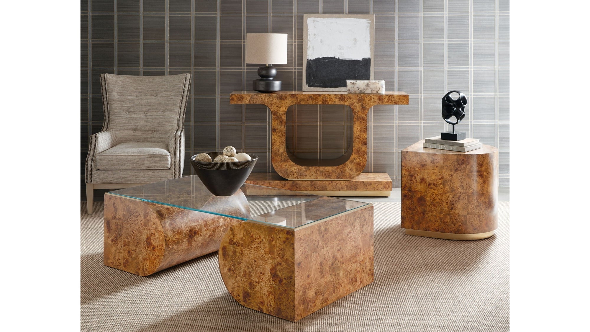 Melange - Burlesque Console Table - Light Brown