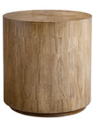 Nevis - Wood Cylinder Side Table - Woodtone