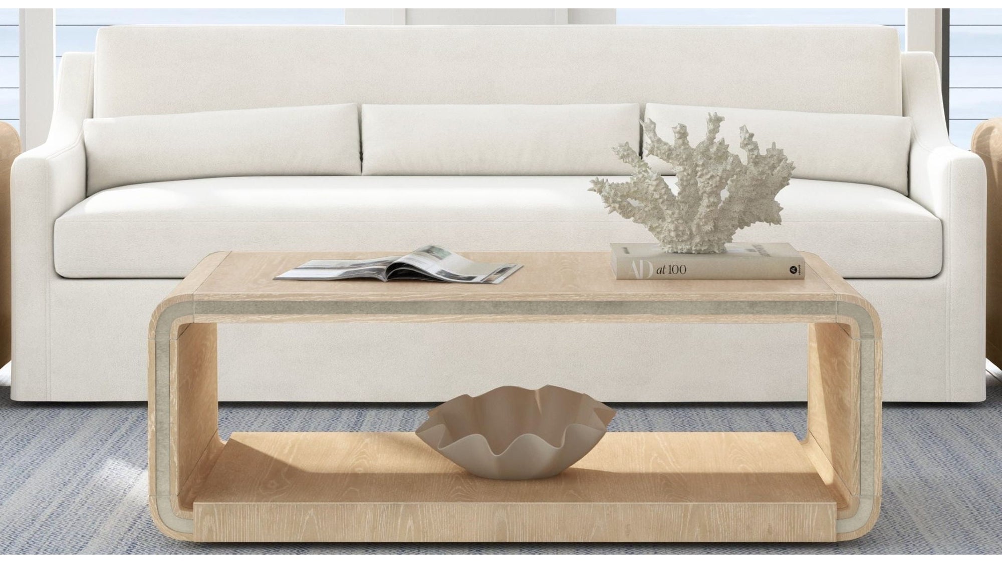 Damone - Coffee Table - Cerused White Oak