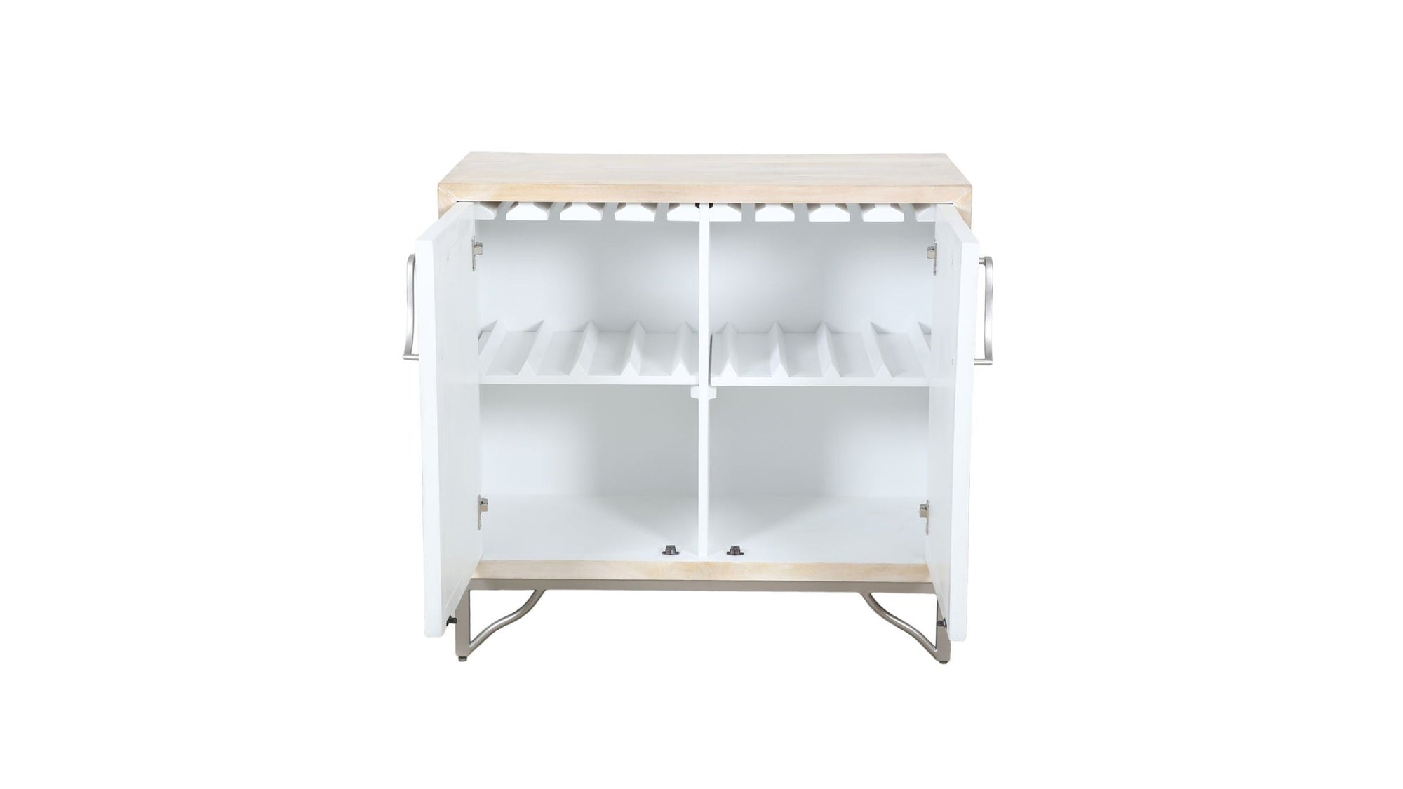 Leia - Bar Cabinet - White Mango / Ivory Bone / Gray