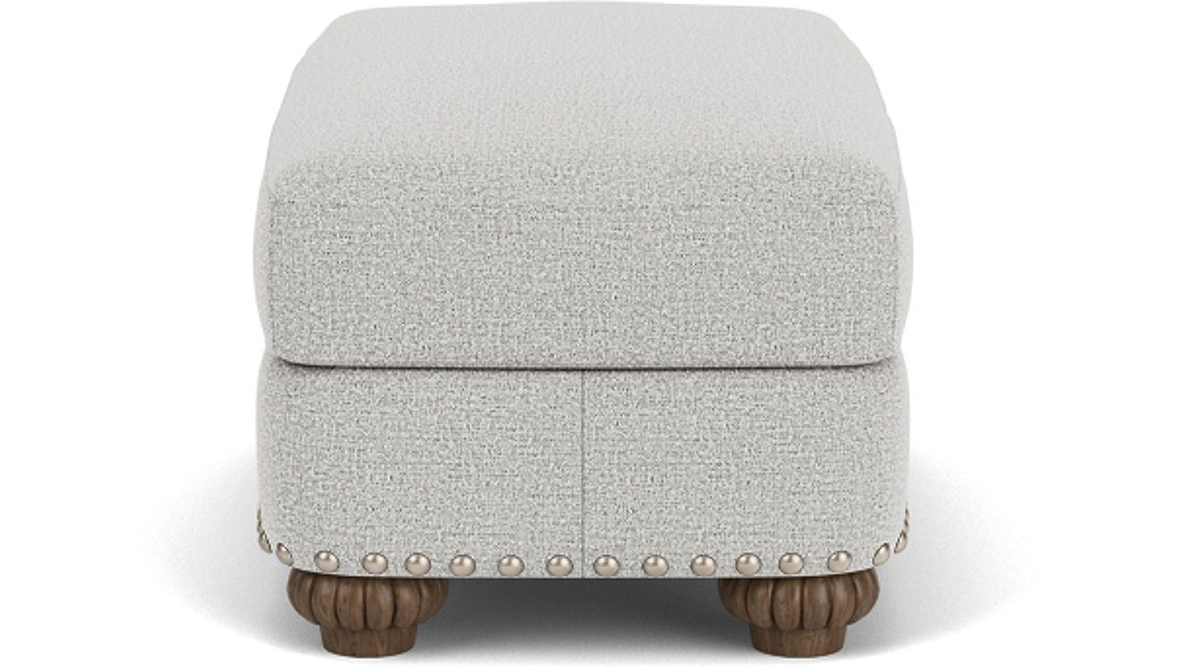 Patterson - Fabric Ottoman, Nailhead Trim