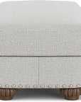 Patterson - Fabric Ottoman, Nailhead Trim