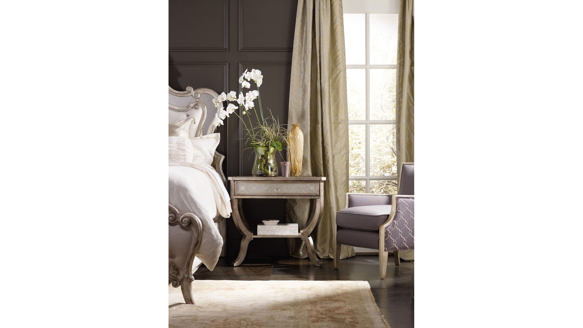 Sanctuary - Bedside Table - Pearl Silver