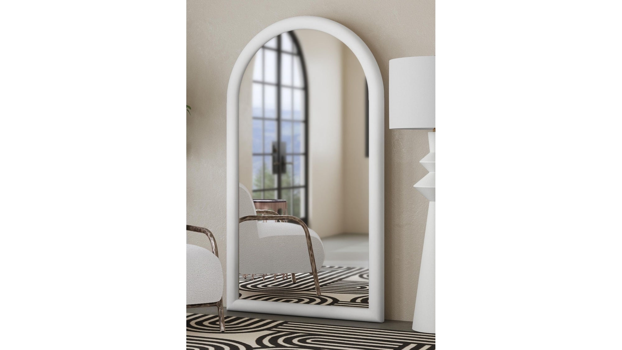 Vega - Floor Mirror - Matte White