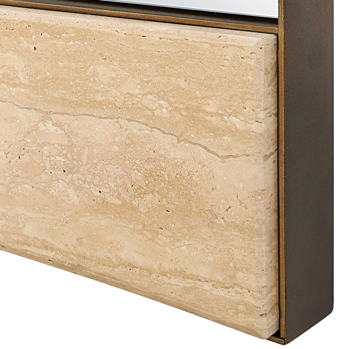 Russo - Oversized Modern Mirror - Light Brown