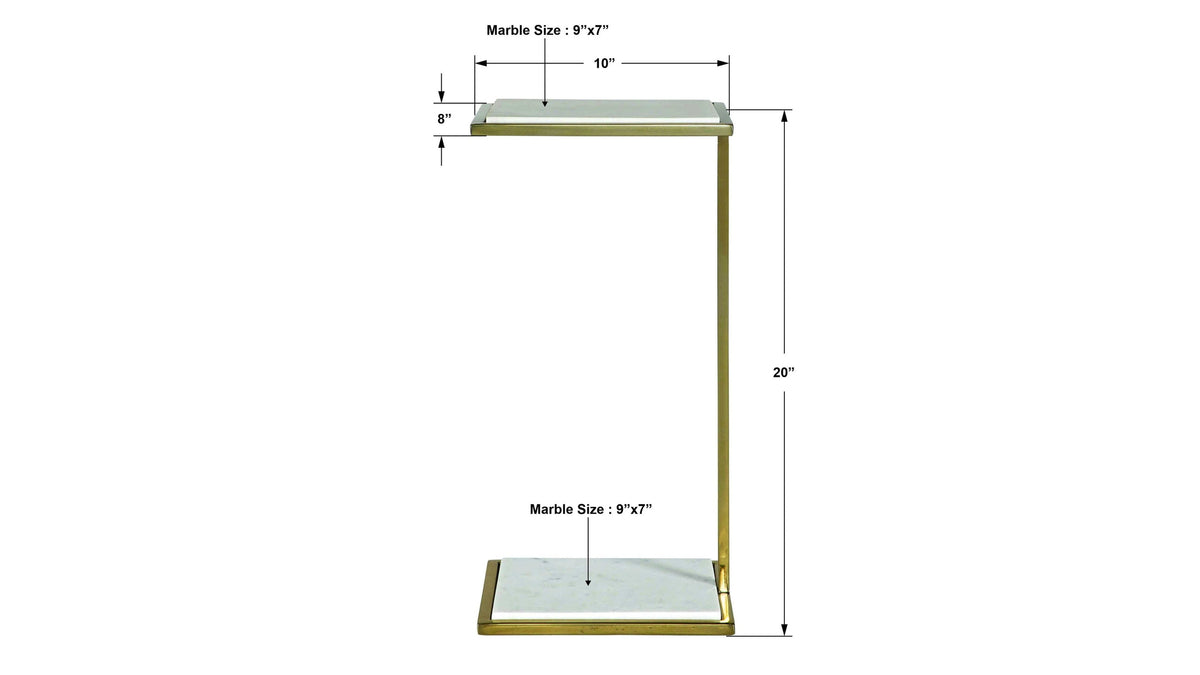 Elevate - Marble Drink Table - White