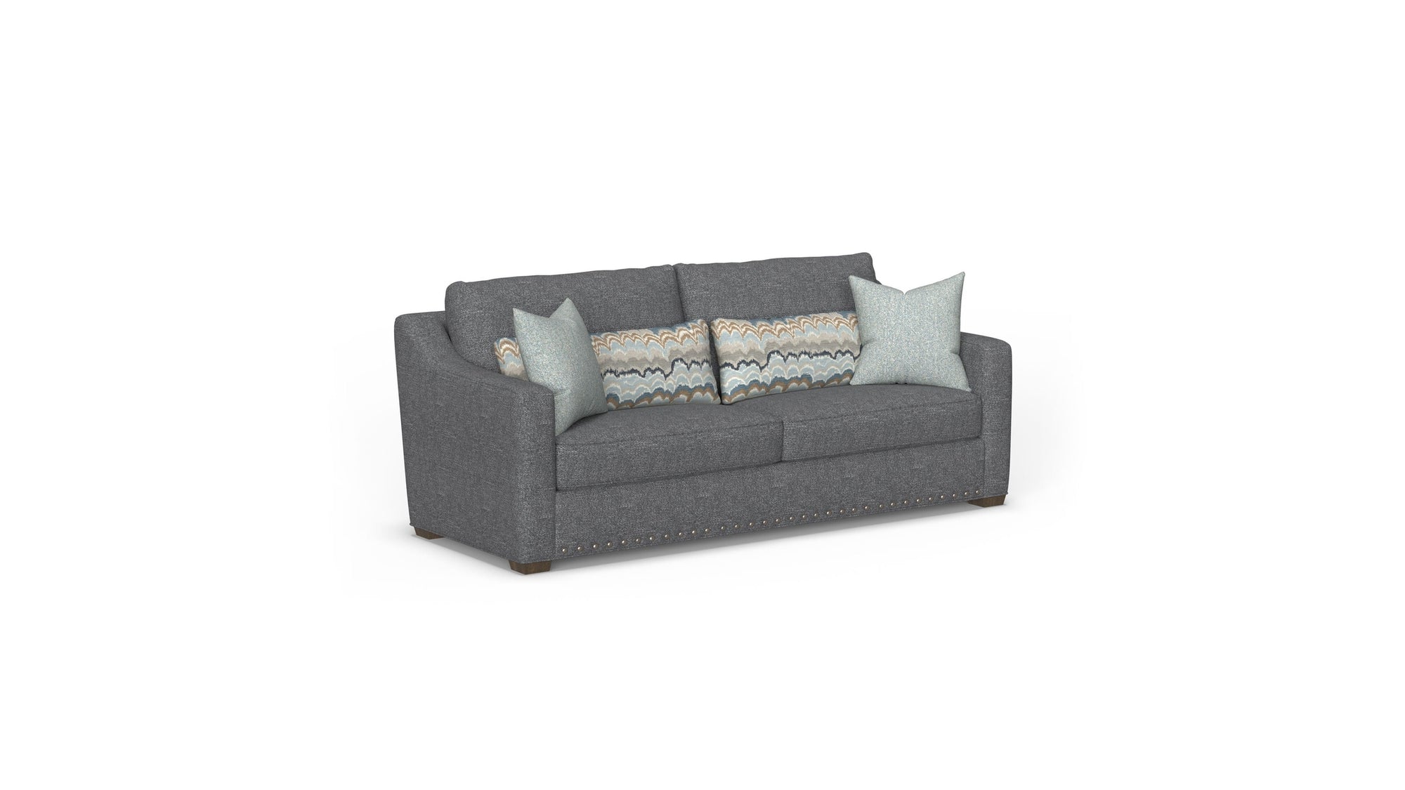 Milo - Fabric Two-Cushion Sofa With Nailhead Trim