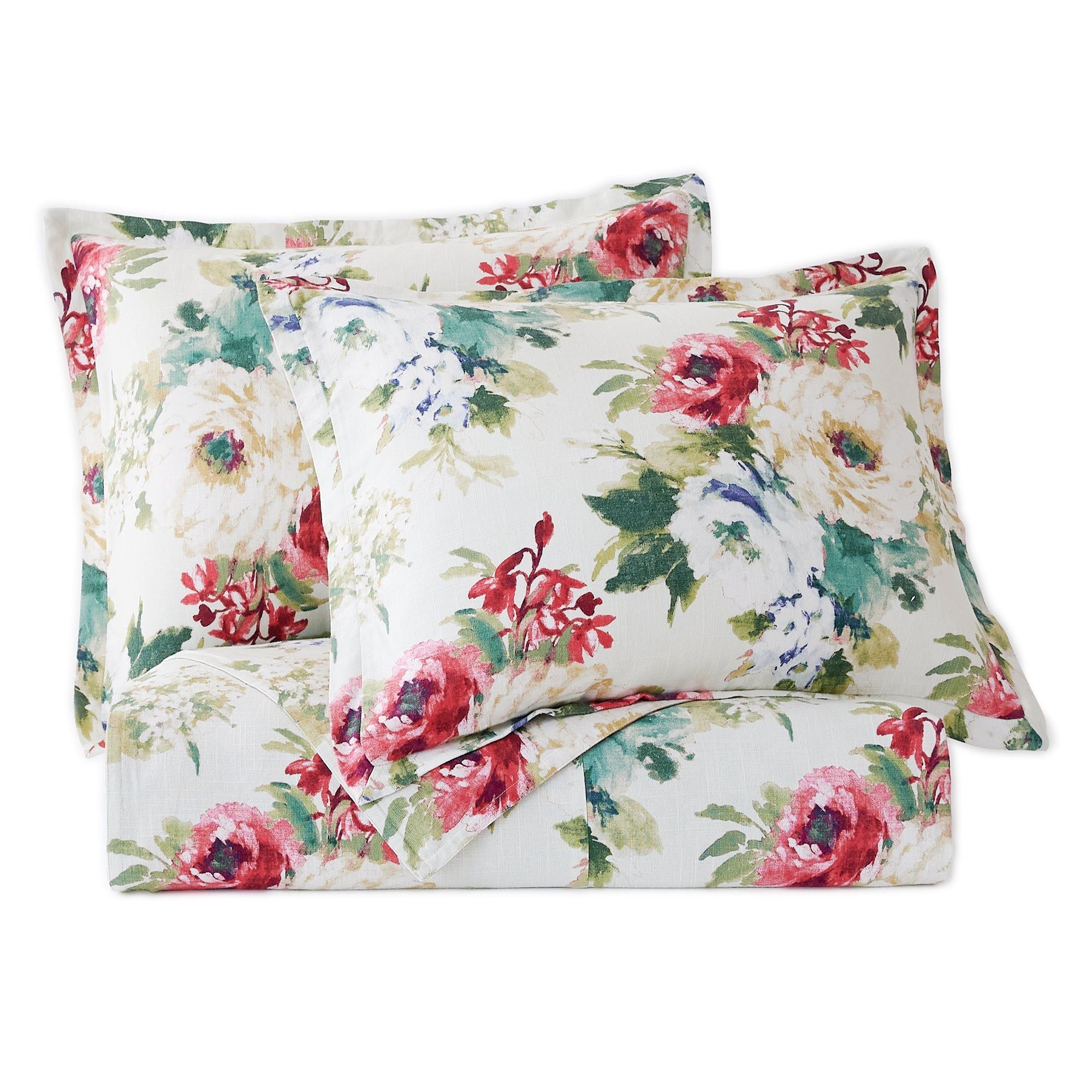 Peony - King Washed Linen Duvet Cover Set (Set of 3) - Blossom