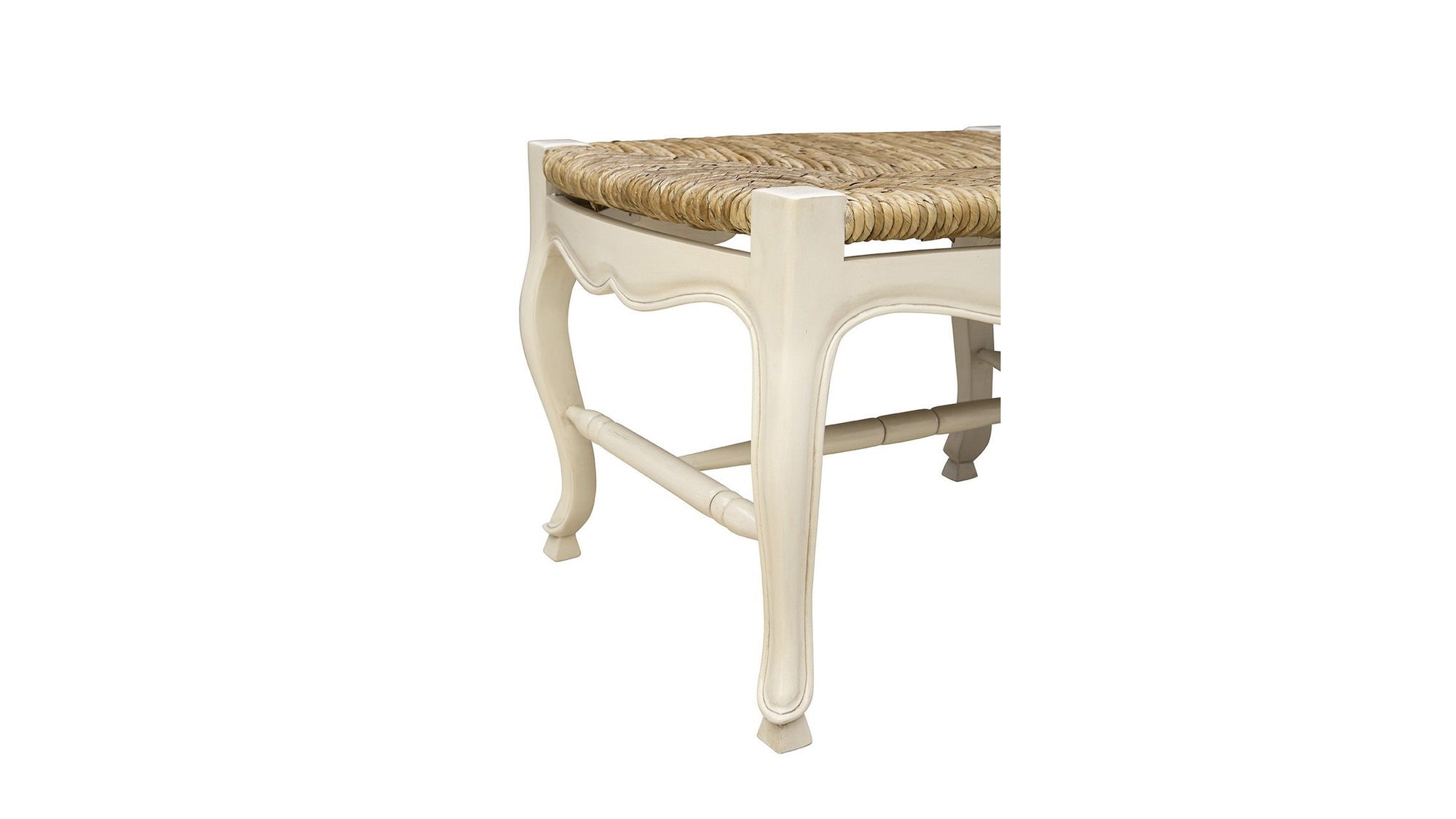 French - Backless Settee - White / Light Brown