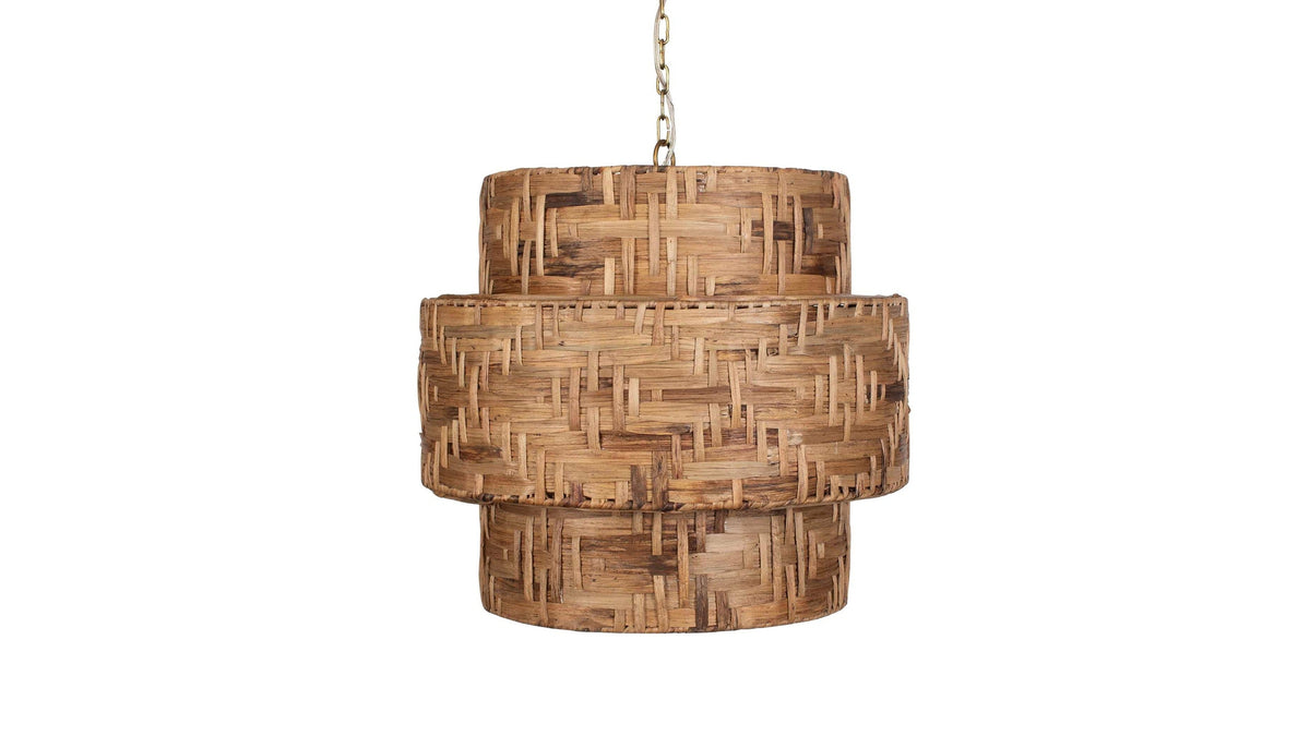 Water Hyacinth - 4 Light Woven Pendant - Light Brown