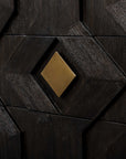 Faulkner - 3 Drawer Modern Chest - Black / Brass