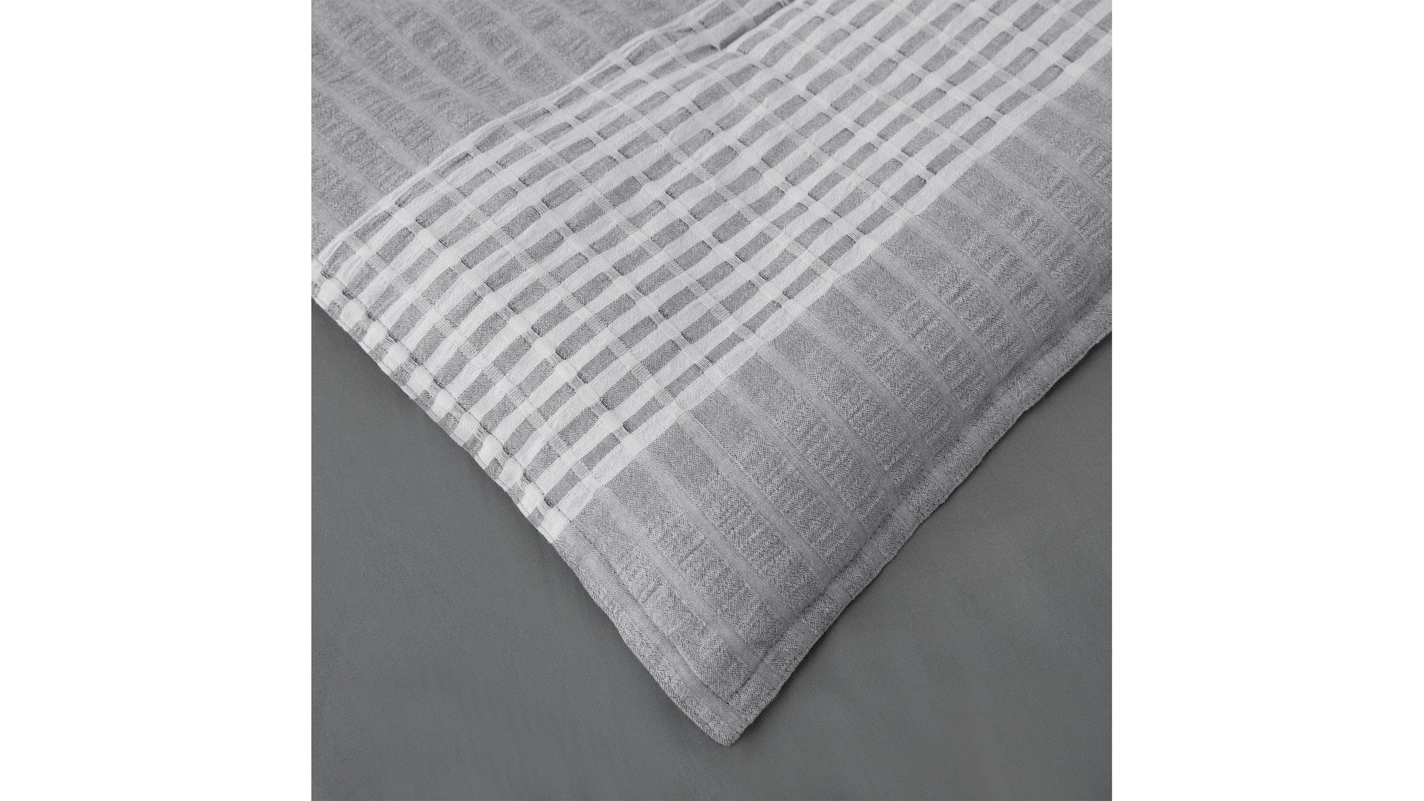 Lane - King Stripe Comforter Set Set of 3 - Gray