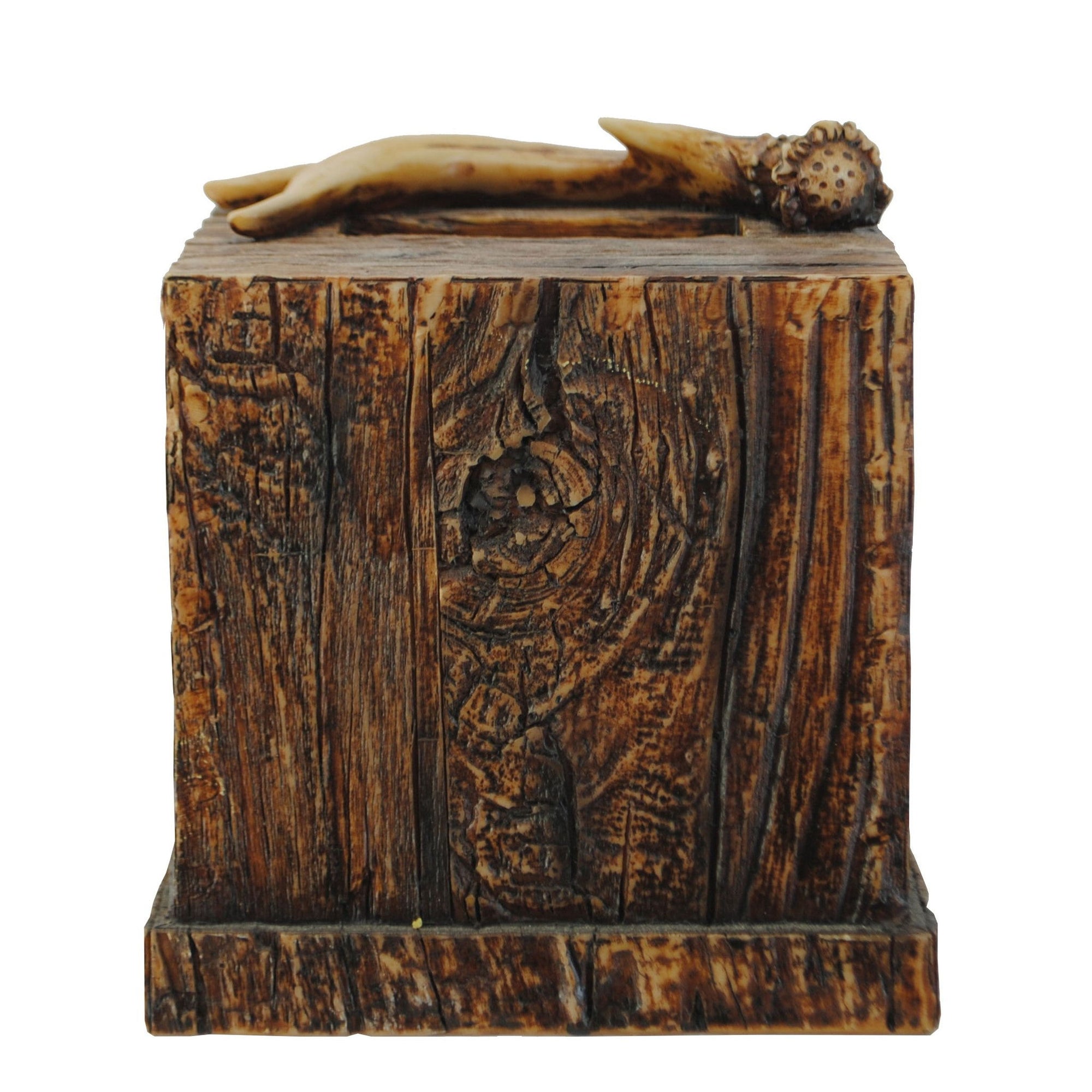 Antler Bath - Antler &amp; Tree Bark Tissue Box Cover, 2 Per Carton - Brown
