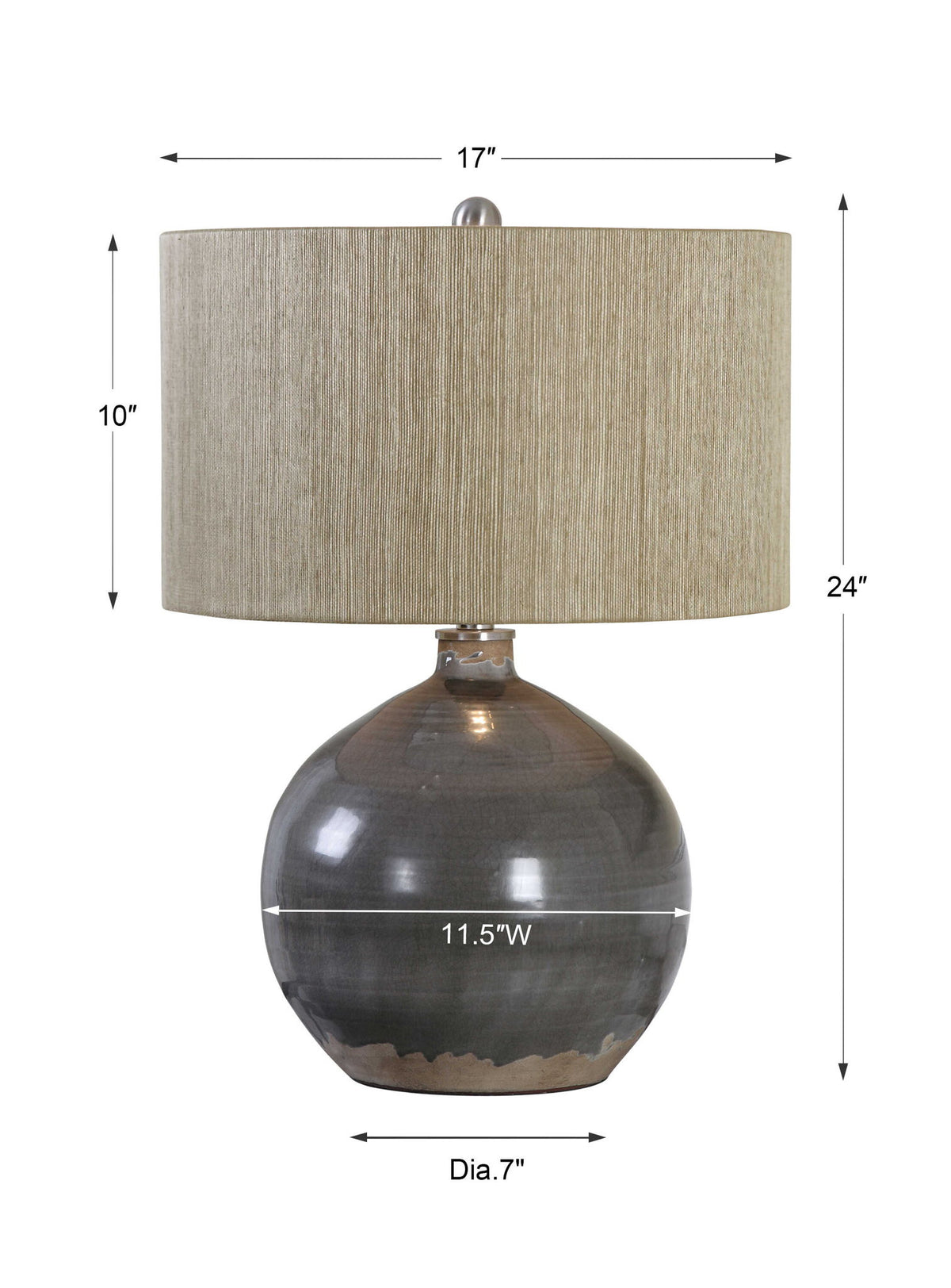 Vardenis - Ceramic Lamp - Gray