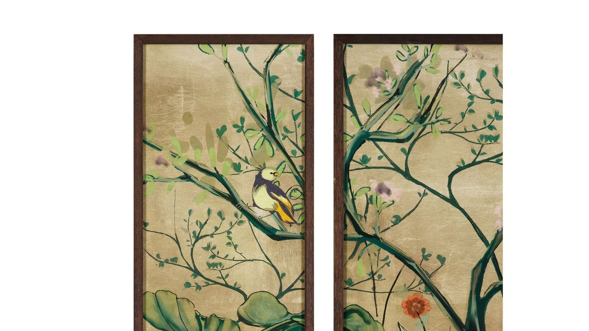 Chinoiserie Framed Print Set of 4 - Green