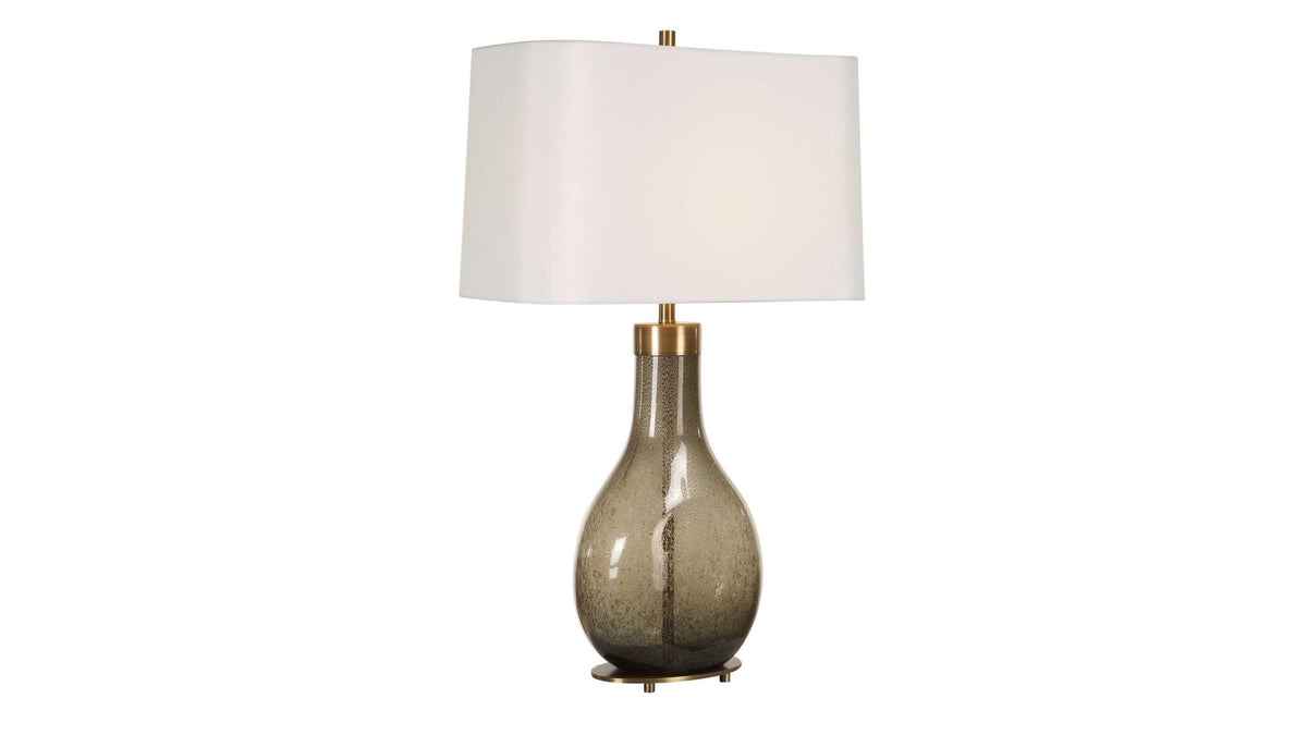 Shyla - Dark Glass Table Lamp - White