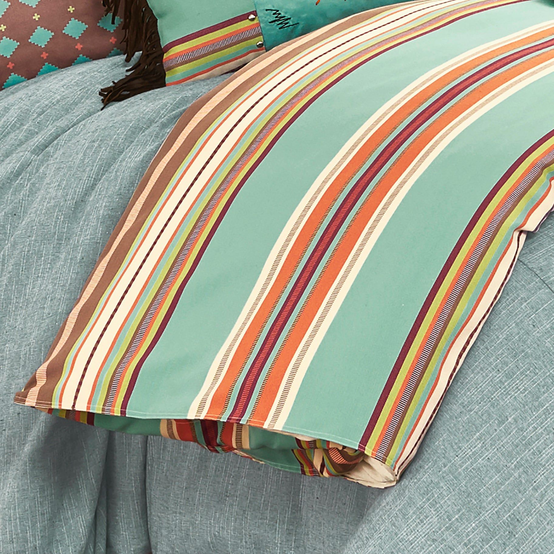 Serape - Full Comforter Set (Set of 3) - Turquoise / Brown