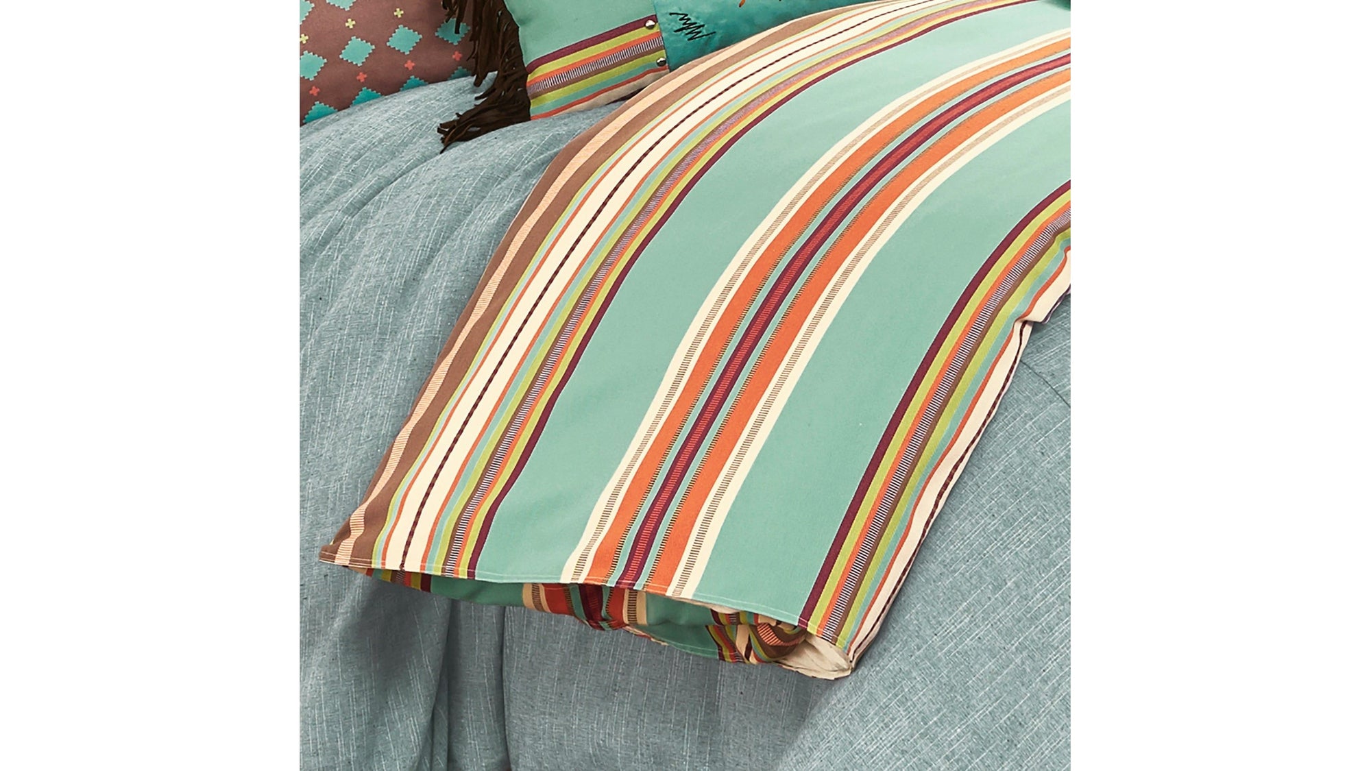 Serape - Full Comforter Set Set of 3 - Turquoise / Brown