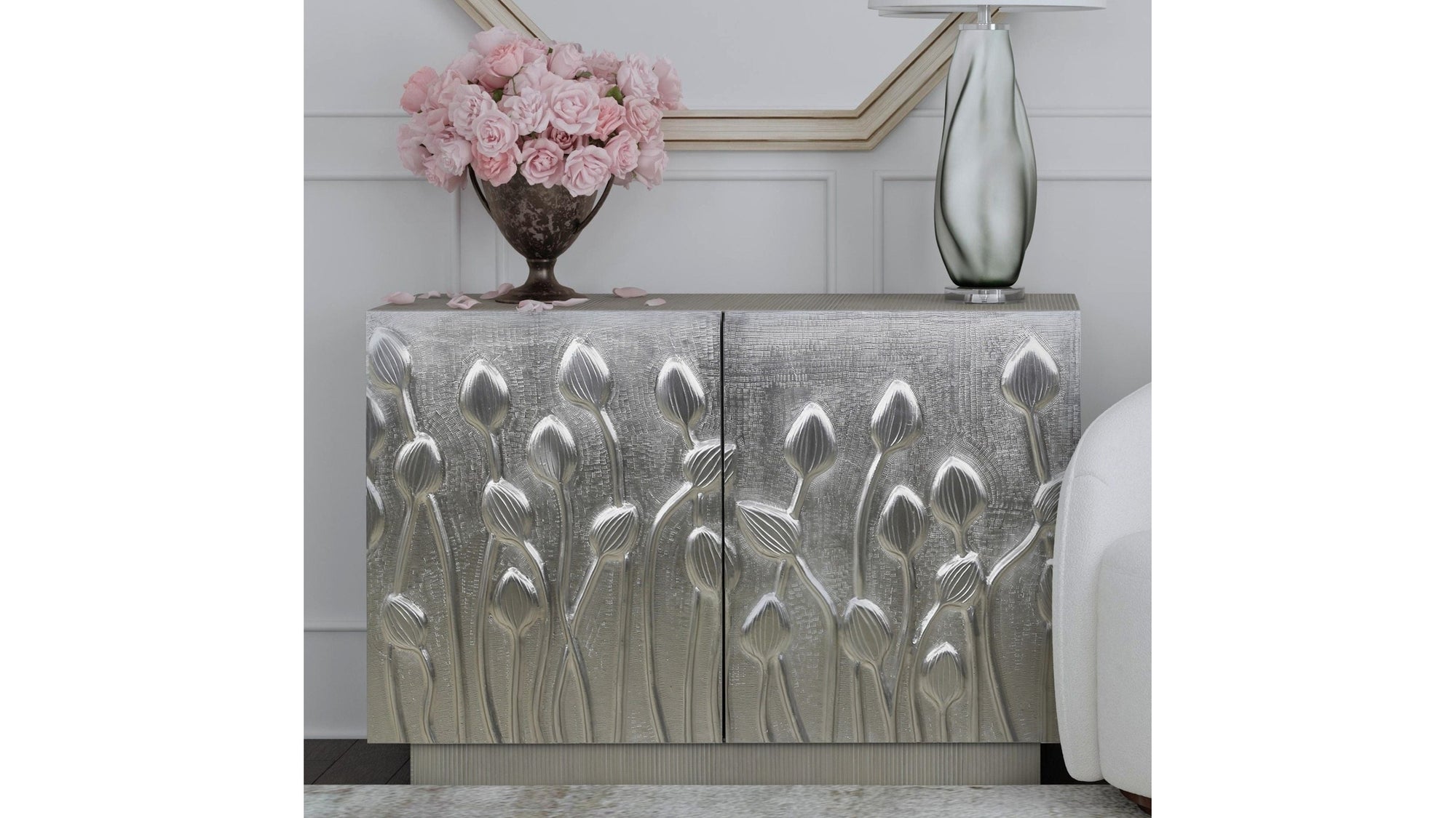 Petal - Bar Cabinet - German Silver
