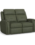 Felix - Power Reclining Loveseat With Console, Power Headrest, Lumbar, Heat & Massage