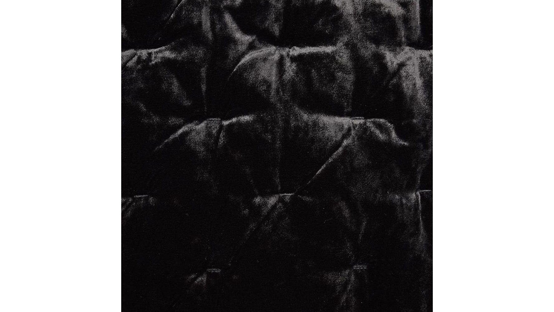 Stella - Full/Queen Faux Silk Velvet Pintuck Quilt - Black