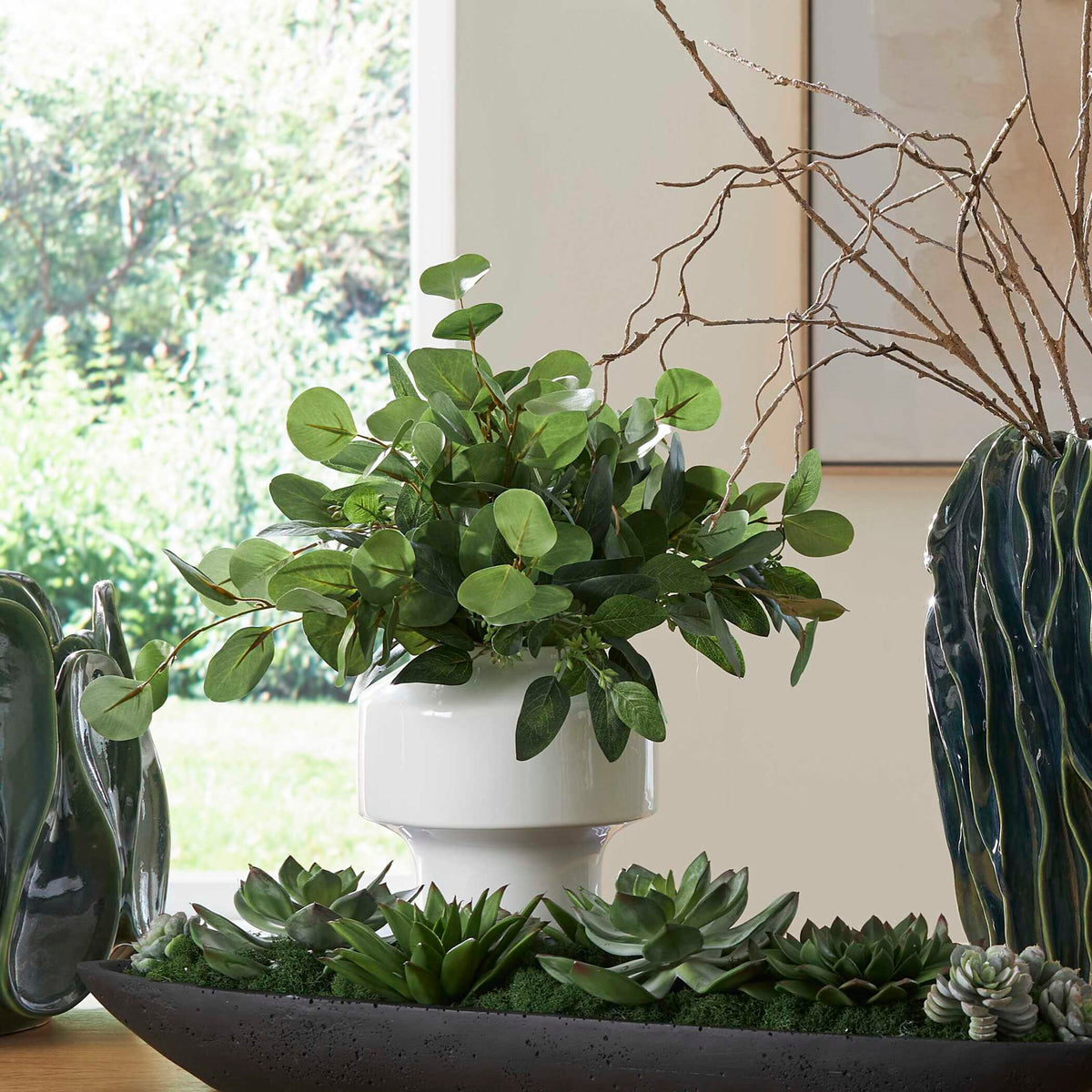 Essence Eucalyptus - Accent &amp; Vase - Green / White