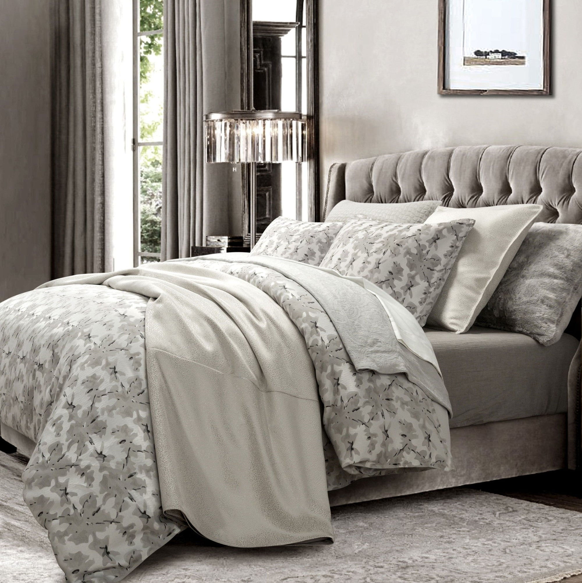Warshack Inkblot - Queen Duvet Cover Set (1 Duvet, 2 Standard Shams) - Gray