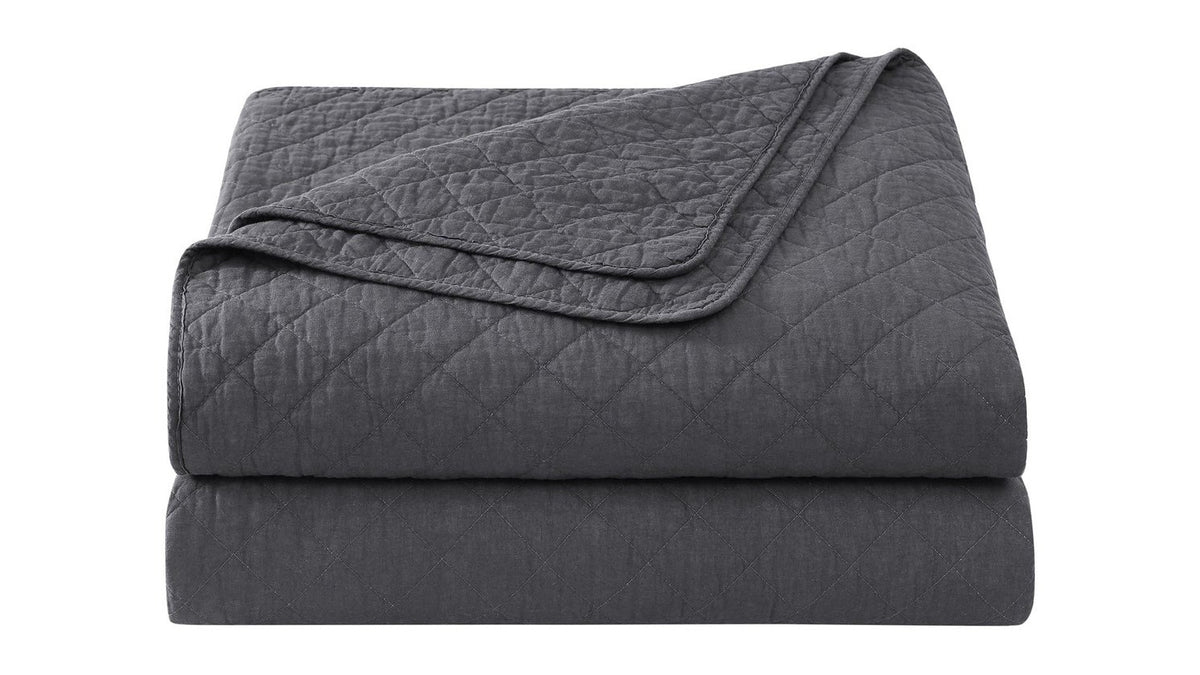 Cotton Comfort - King Quilt Set Set of 3 - Charcoal