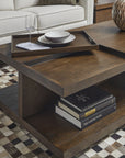 Athens - Rectangular Coffee Table With Casters - Chocolate Brown