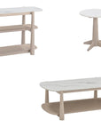 Horizons - End Table - White Oak / White Marble