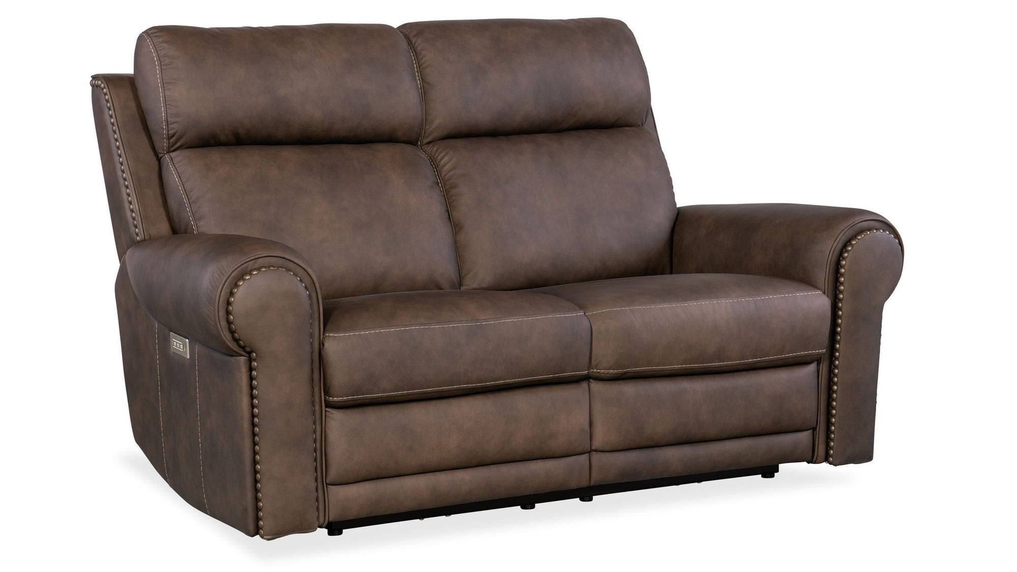SS - Duncan Power Loveseat With Power Headrest & Lumbar - Dark Brown